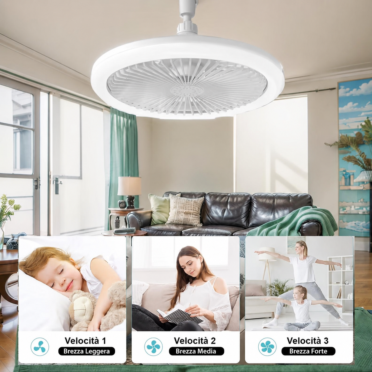 Telecomando e manuale del ventilatore LED E27