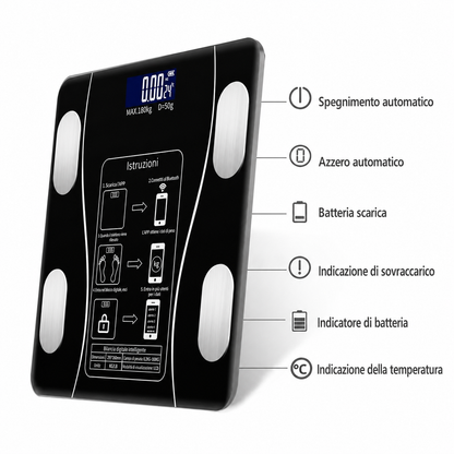 Dettaglio del display LED della bilancia