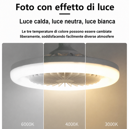 Ventilatore LED E27 in un soggiorno moderno