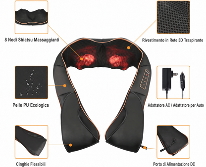 Vista laterale del cuscino massaggiante Shiatsu V2