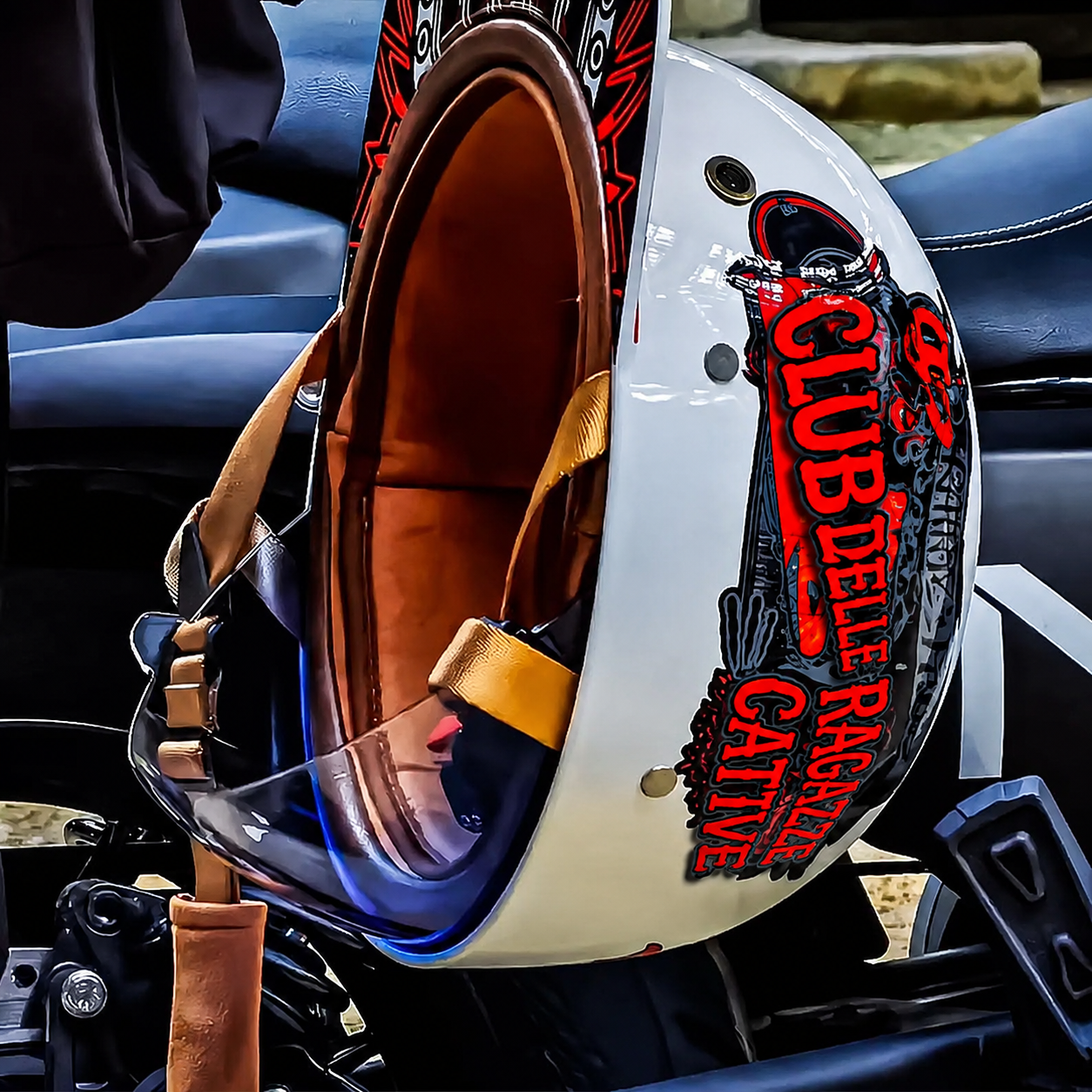 Casco da baseball per moto, dettaglio imbottitura