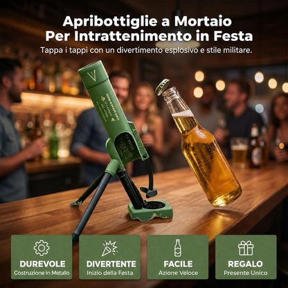 IronFang in azione, apribottiglie resistente e stiloso