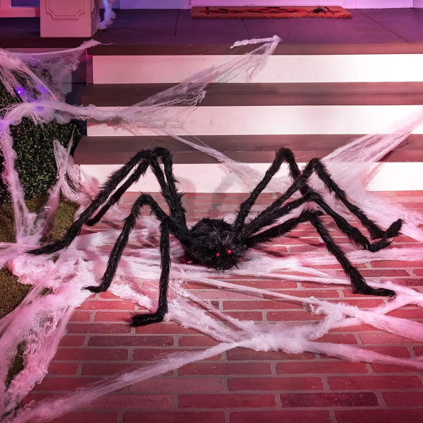 Decorazione di Halloween Ragno Gigante con LED per Esterno - Immagine 2