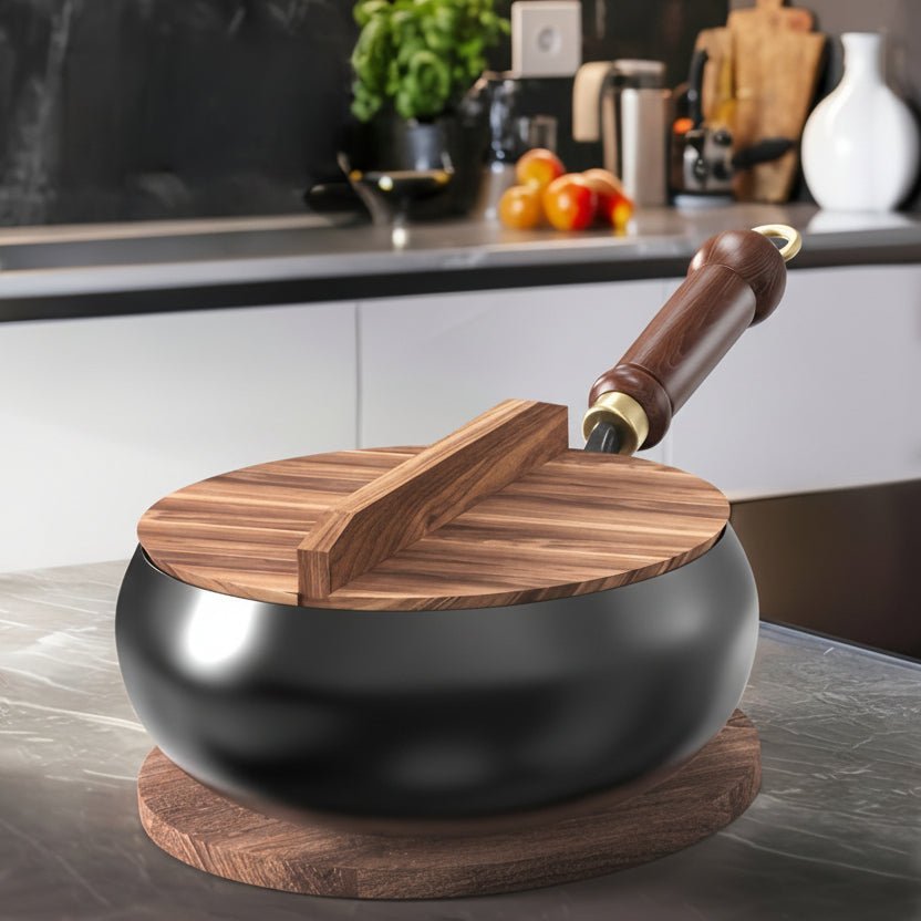 COOKVAULT – Padella in ghisa pesante con coperchio