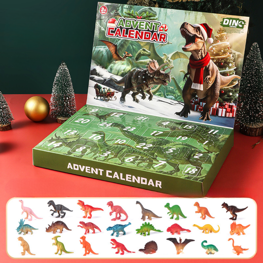 Calendario dell’Avvento per Bambini – Set di Giocattoli Dinosauri Educativi per Natale