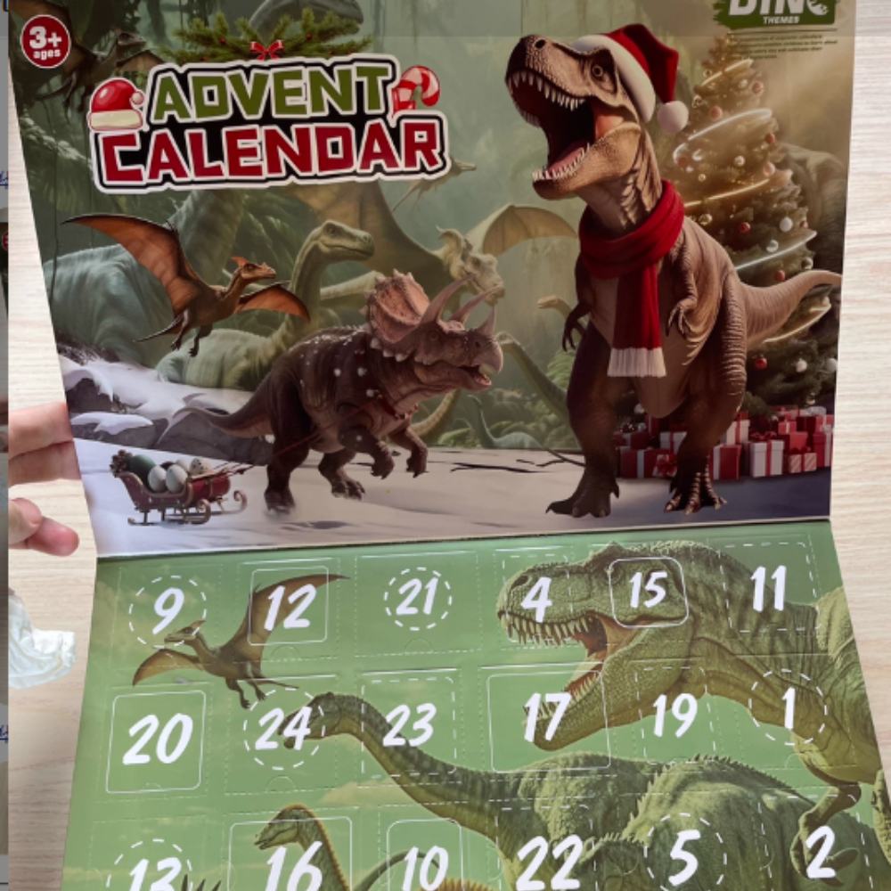 Calendario dell’Avvento per Bambini – Set di Giocattoli Dinosauri Educativi per Natale