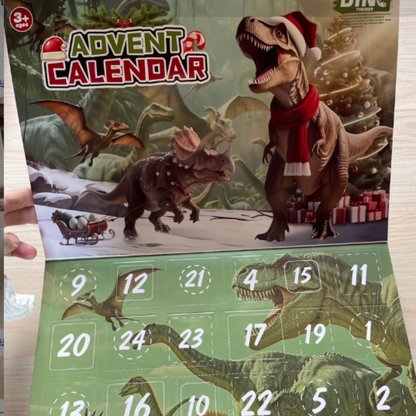 Calendario dell’Avvento per Bambini – Set di Giocattoli Dinosauri Educativi per Natale