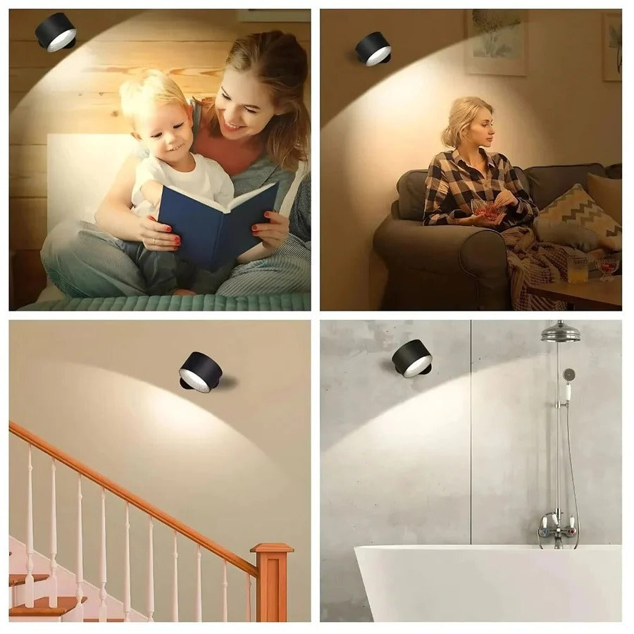 Lampada da parete ricaricabile con rotazione a 360°