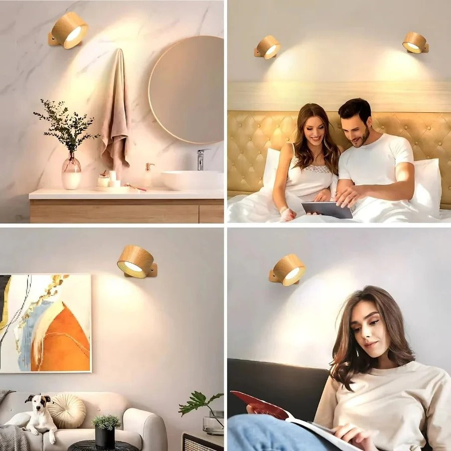 Lampada da parete ricaricabile con rotazione a 360°