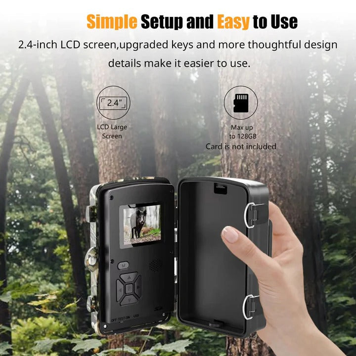 Fotocamera da sentiero 1080p con sensore di movimento e LED per visione notturna