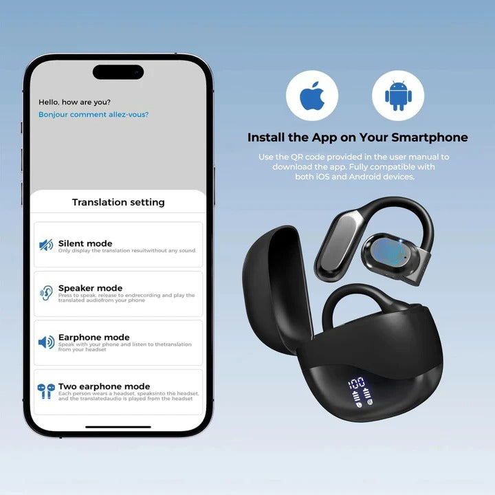 Auricolari Smart con Traduzione in Tempo Reale, Audio Wireless e Supporto App