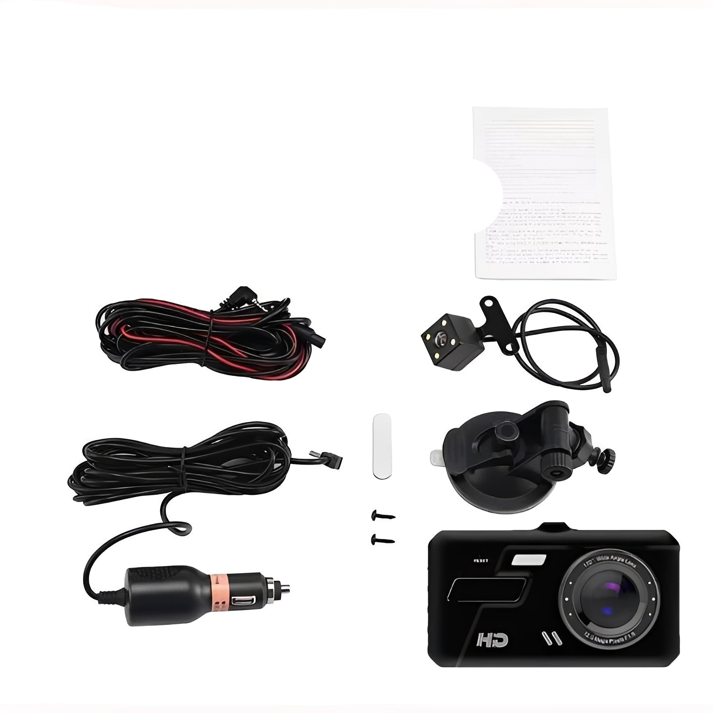 Telecamera Dash Cam per Auto con Registrazione Anteriore e Posteriore in 1080P