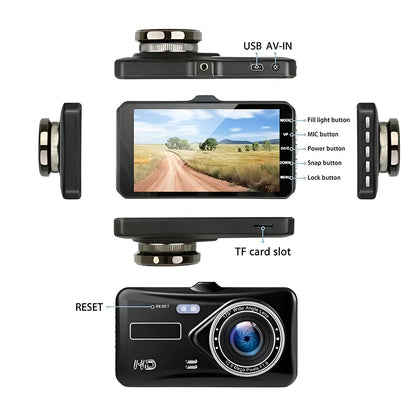 Telecamera Dash Cam per Auto con Registrazione Anteriore e Posteriore in 1080P