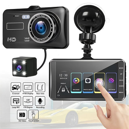 Telecamera Dash Cam per Auto con Registrazione Anteriore e Posteriore in 1080P