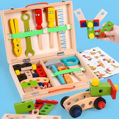 Set di Attrezzi Giocattolo per Bambini con Parti da Assemblare e Valigetta