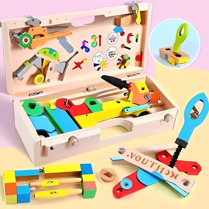 Set di Attrezzi Giocattolo per Bambini con Parti da Assemblare e Valigetta