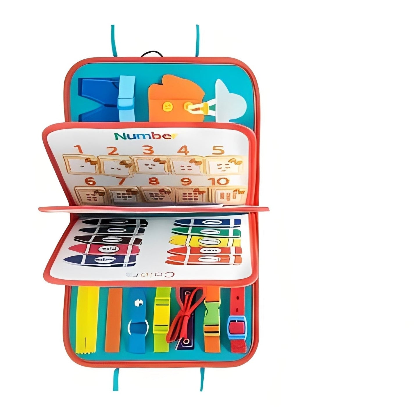Tavola Attività per Bambini con Texture e Parti Mobili