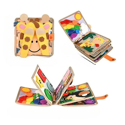 Libro Attività Portatile per Bambini con Texture e Chiusure