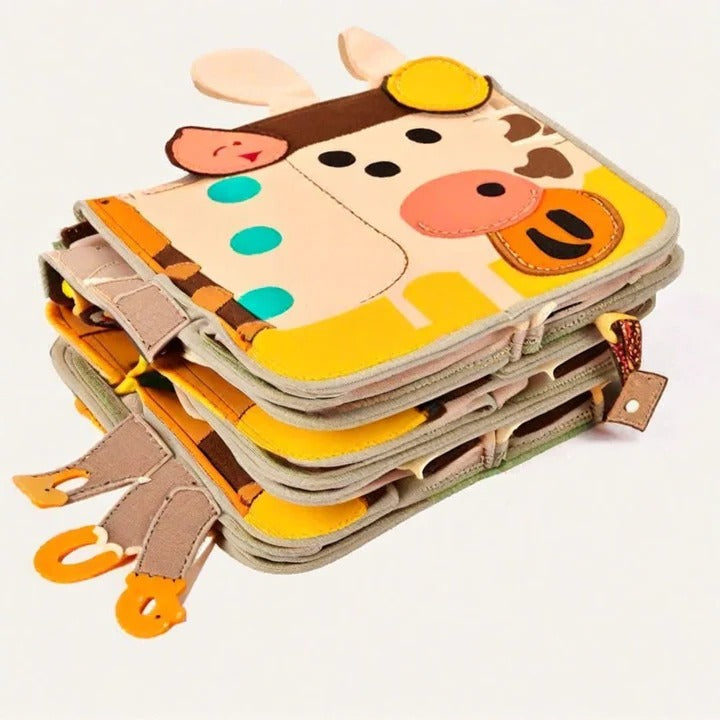 Libro Attività Portatile per Bambini con Texture e Chiusure
