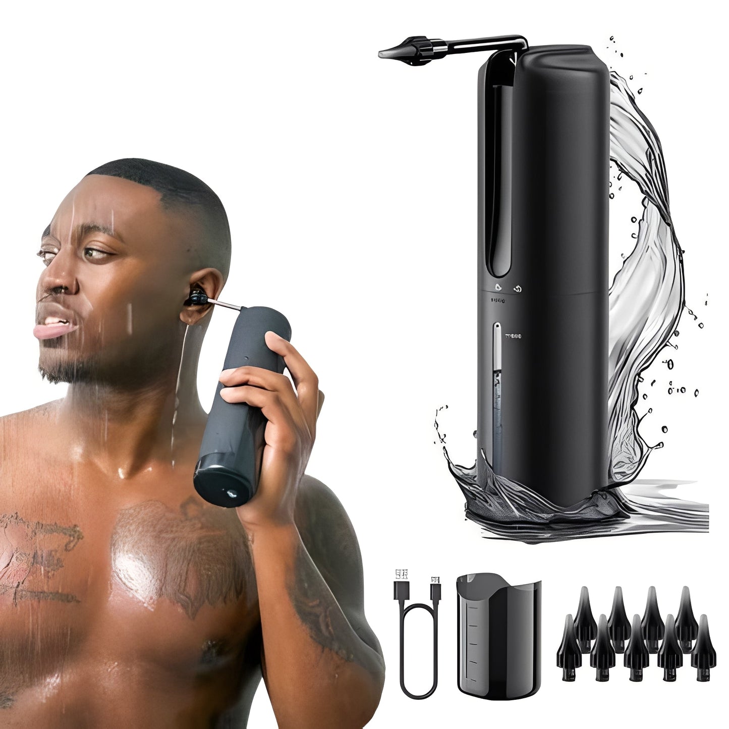 Dispositivo per Irrigazione Auricolare a Base d’Acqua con Batteria Ricaricabile USB