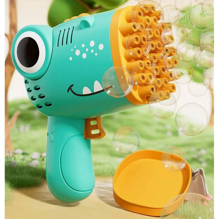 Giocattolo Spara Bolle a Forma di Dinosauro Alimentato a Batterie per Bambini