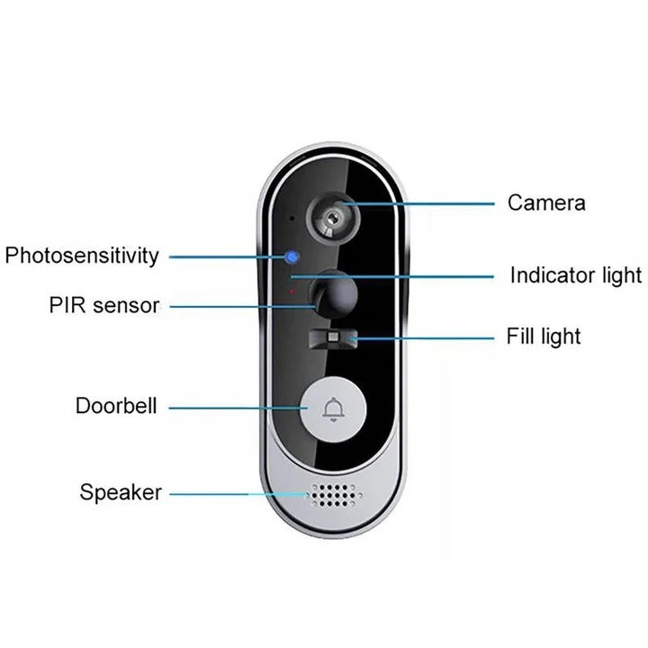 Campanello Video Smart Wireless con Archiviazione Locale