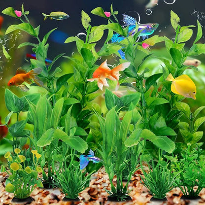 Piante Artificiali Decorative per Acquari, Set da 10 Pezzi