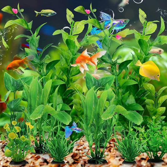Piante Artificiali Decorative per Acquari, Set da 10 Pezzi