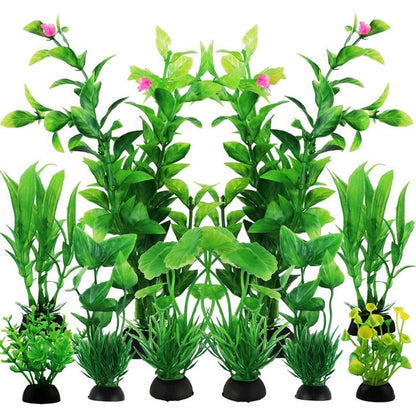 Piante Artificiali Decorative per Acquari, Set da 10 Pezzi