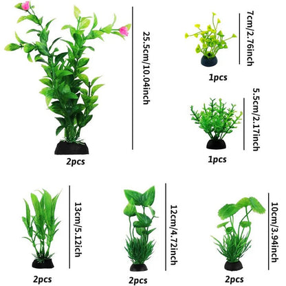 Piante Artificiali Decorative per Acquari, Set da 10 Pezzi
