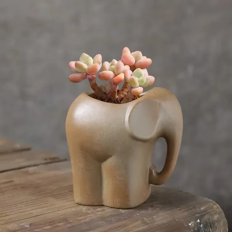 Vaso per Piante Succulente in Ceramica a Forma di Animale per Scrivania