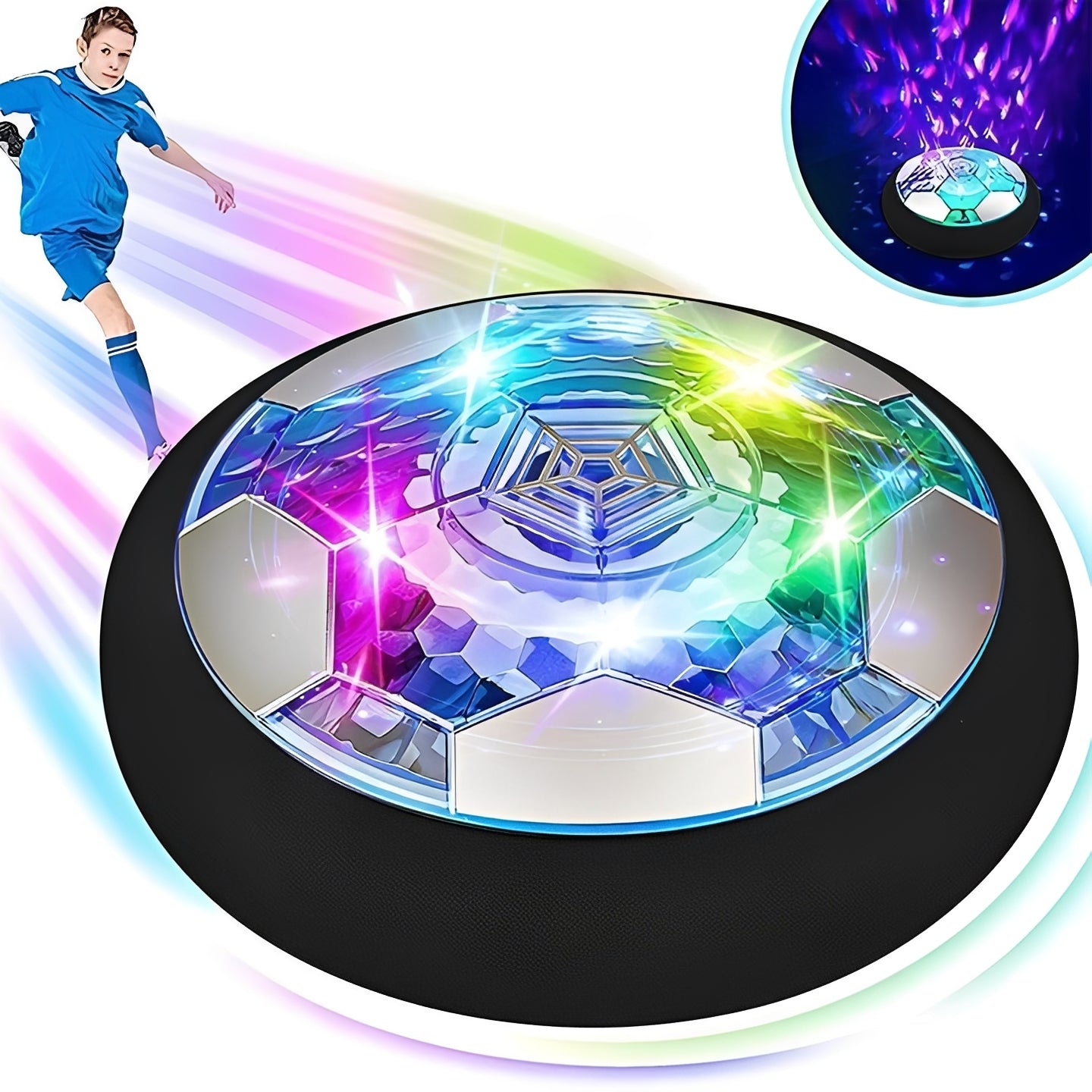 Pallone da Calcio Hover con Luci LED per Gioco Indoor