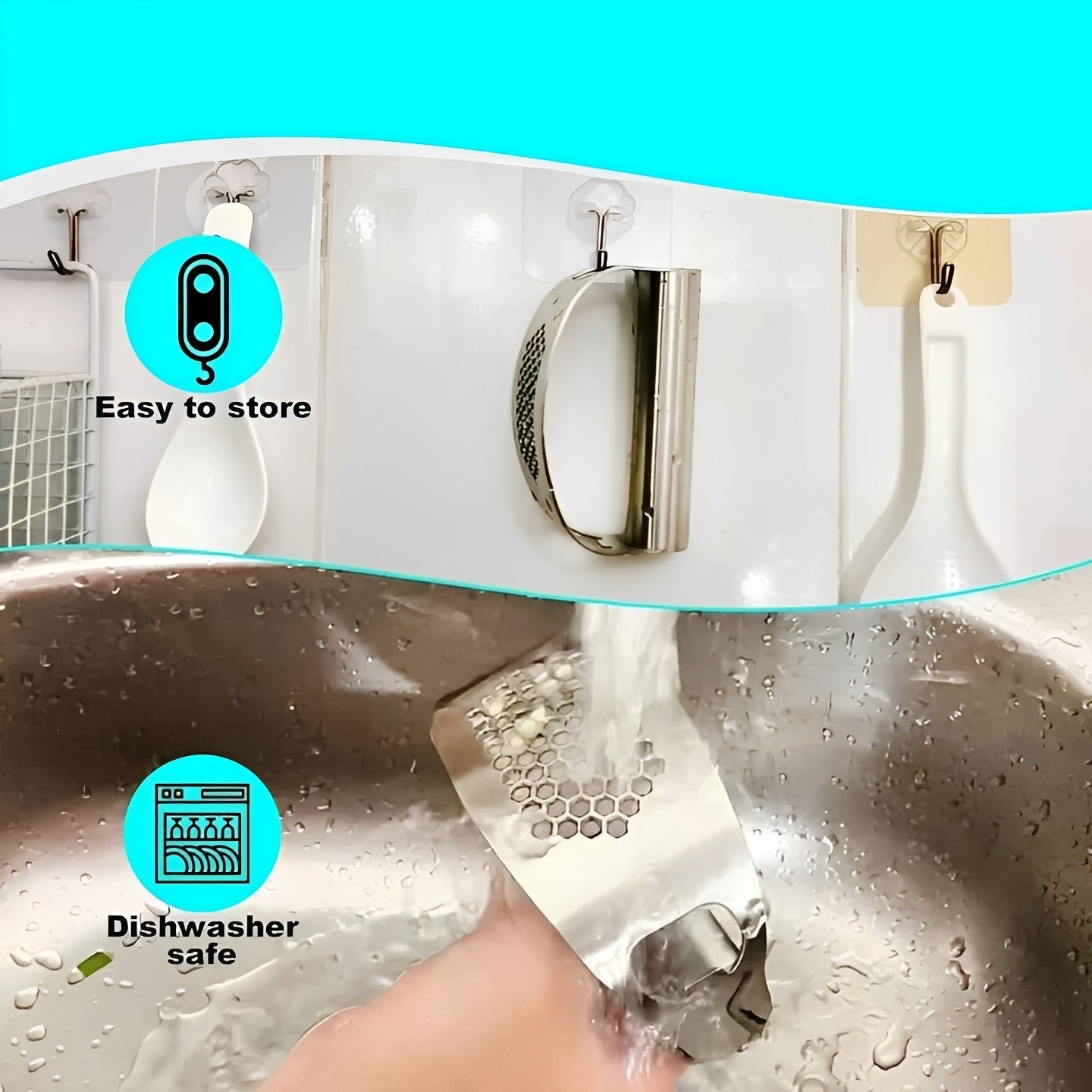 Pressa per Aglio in Acciaio Inox con Design a Leva Oscillante