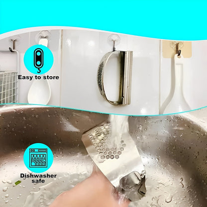 Pressa per Aglio in Acciaio Inox con Design a Leva Oscillante
