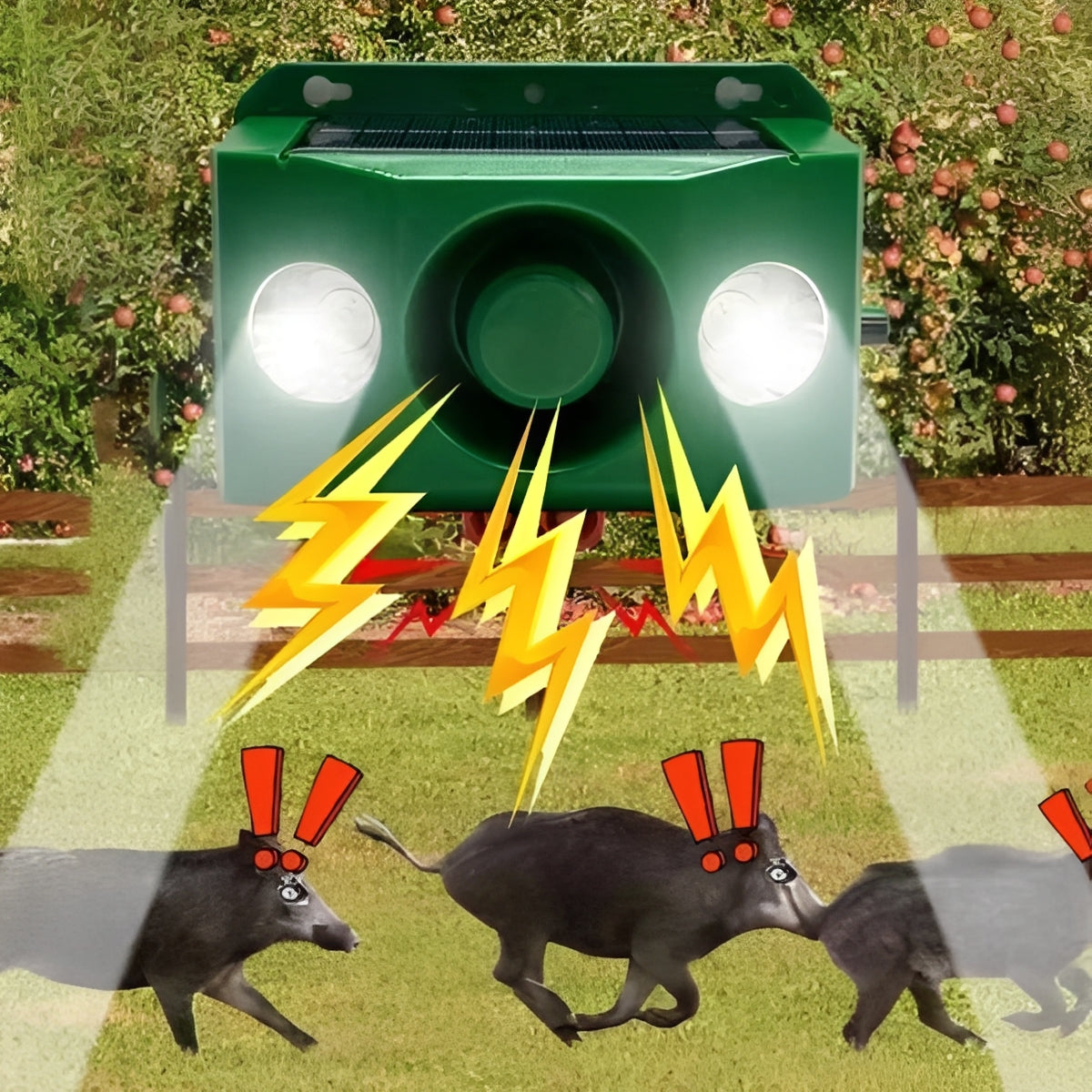 Repellente Solare per Animali con Sistema di Luci di Avviso