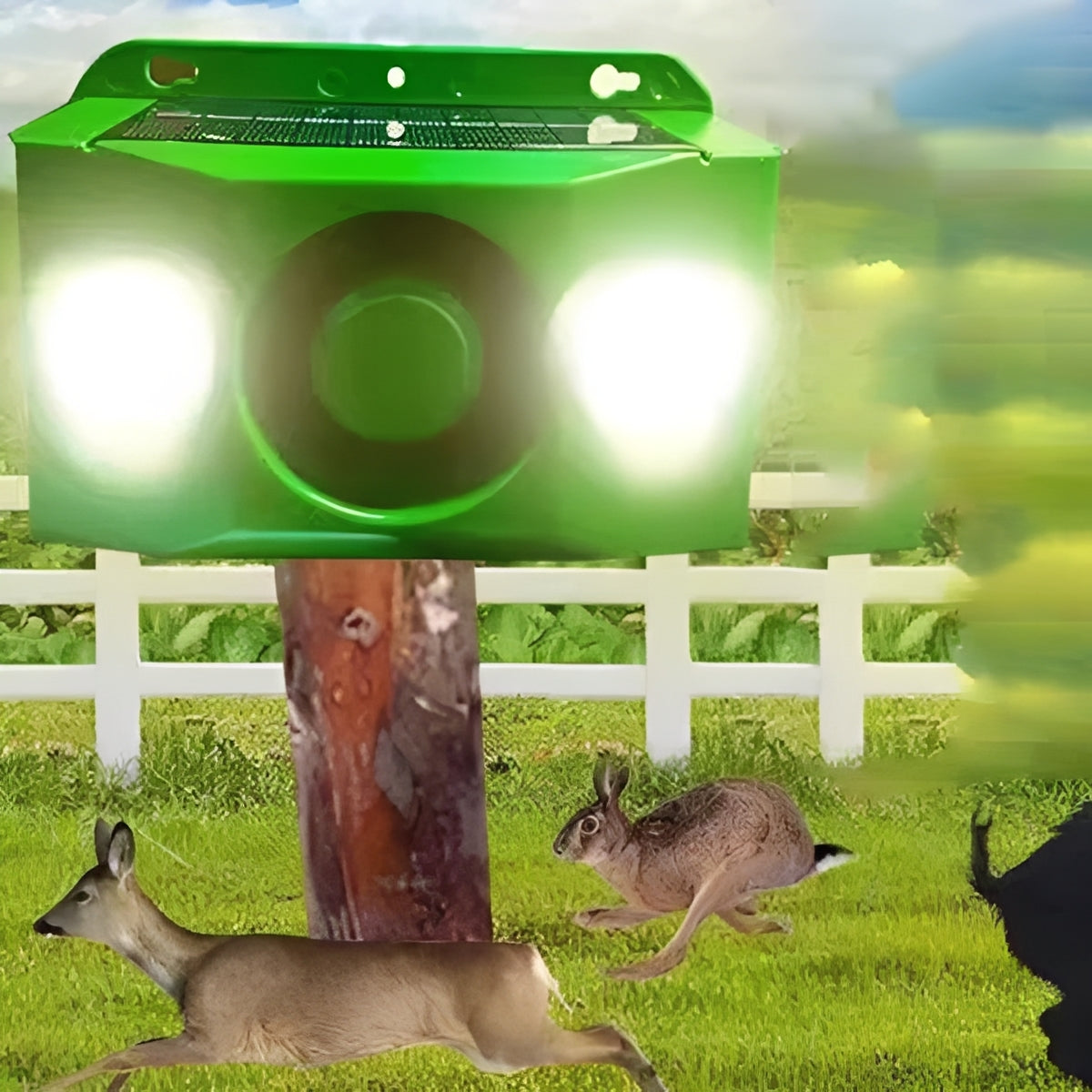 Repellente Solare per Animali con Sistema di Luci di Avviso