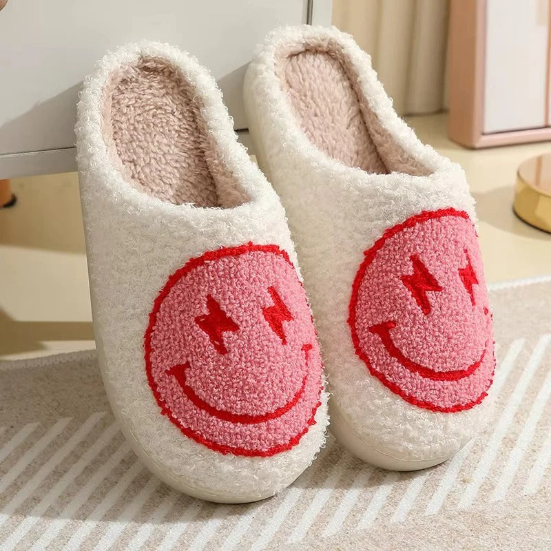 Pantofole in peluche con suola antiscivolo e piattaforma per uso interno in inverno