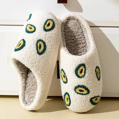 Pantofole in cotone dal design a motivo frutta con suola antiscivolo per uso interno