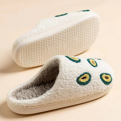 Pantofole in cotone dal design a motivo frutta con suola antiscivolo per uso interno