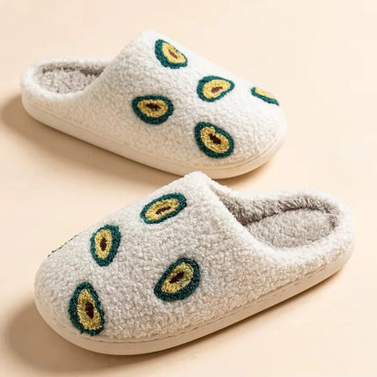 Pantofole in cotone dal design a motivo frutta con suola antiscivolo per uso interno