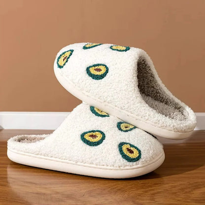 Pantofole in cotone dal design a motivo frutta con suola antiscivolo per uso interno