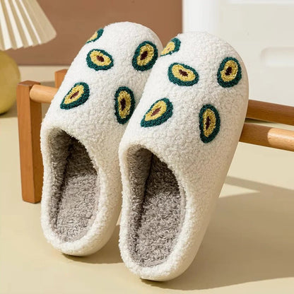 Pantofole in cotone dal design a motivo frutta con suola antiscivolo per uso interno