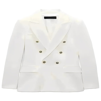 Blazer da donna a maniche lunghe con chiusura a bottoni sul davanti e scollo a V