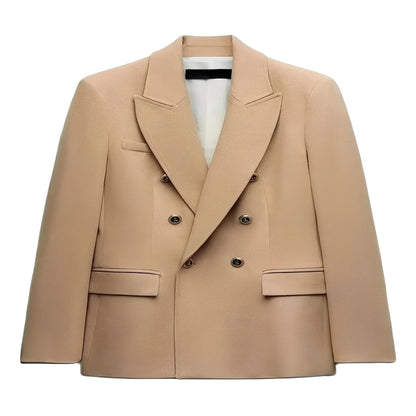 Blazer da donna a maniche lunghe con chiusura a bottoni sul davanti e scollo a V