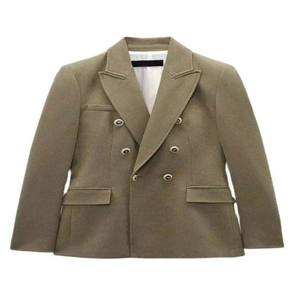Blazer da donna a maniche lunghe con chiusura a bottoni sul davanti e scollo a V