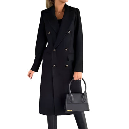 Cappotto invernale doppiopetto da donna con vestibilità slim