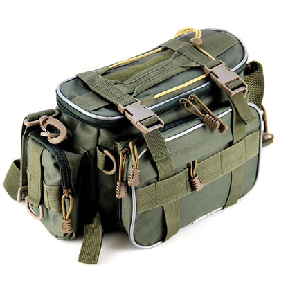 Borsa per attrezzature da pesca con scomparti multipli e tracolla
