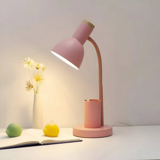 Lampada da tavolo LED nordica con porta penne integrata