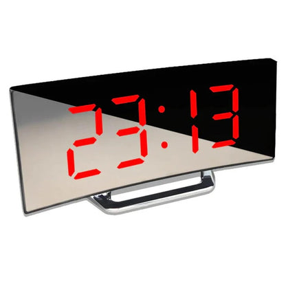 Sveglia digitale con schermo LED a specchio curvo