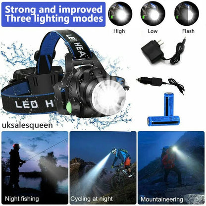 Lampada frontale LED ricaricabile USB per illuminazione a mani libere